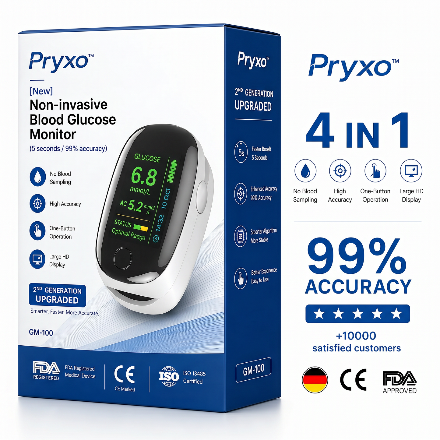 2026 KLENIMORE™ GM-100 Non-Invasive Monitor – 5 Seconds / 99% Accuracy